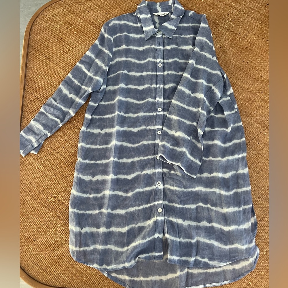 Accessorize Oversized Striped Button Down